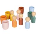 small foot Montessori triediace kalíšky s figúrkami